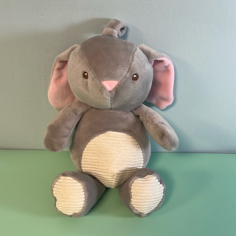 Kellytoy Grey Bunny Rabbit Plush with Rattle, Baby Plush Stuffed Animal Toy